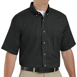 Vf Workwear-Div / Vf Imagewear (W) Men's Twill Short Sleeve Work Shirts - Men's Twill Short Sleeve Shirt, Single Pocket, 65/35, Black, Size 3XL - 1T22BK3XL