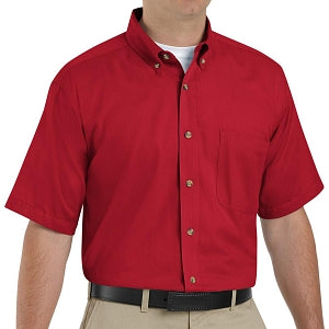 Vf Workwear-Div / Vf Imagewear (W) Men's Twill Short Sleeve Work Shirts - Men's Twill Short Sleeve Shirt, Single Pocket, 65/35, Red, Size M - 1T22RDM