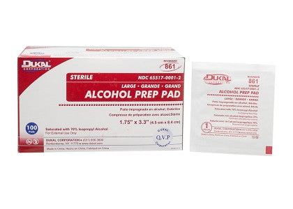 Dukal Corporation Alcohol Pads - Nonsterile 2-Ply Alcohol Prep Pads, Medium Bulk - 852-1000