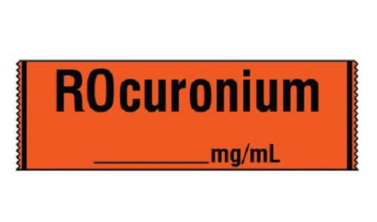 Shamrock Scientific Pharmacy Labels - Rocuronium Label, No Peel - SA-2214