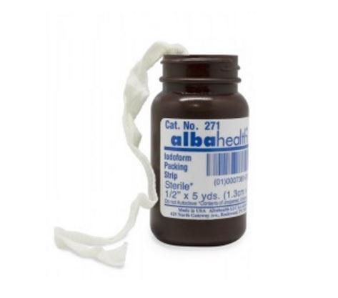 Dukal Corporation Alba Packing Strips - Sterile Alba Iodoform 5% Packing Strips, 1/2" x 5 yd. - 271