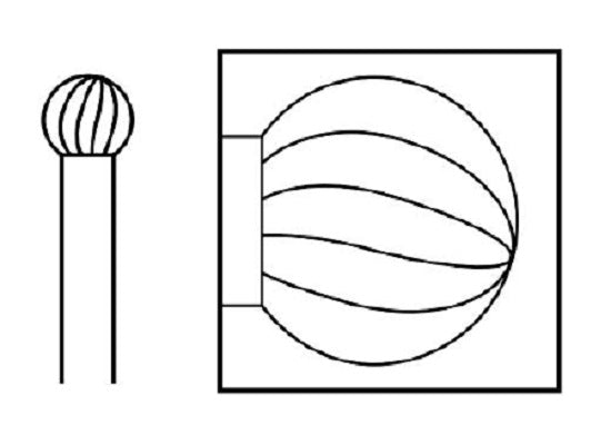 Stryker Round Diamond Burs - Round Diamond Burr, 4 mm, Fast Cutting - 1608006137