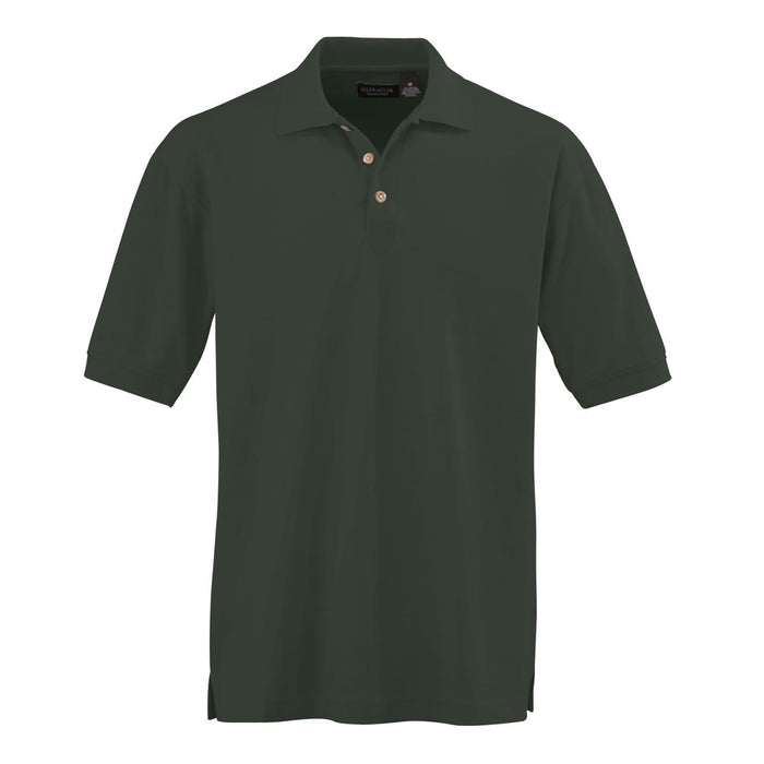 Ultraclub Men's Whisper Pique Polo - Men's Whisper Pique Polo Shirt, 60% Cotton/40% Polyester, Forest Green, Size 5XL - 8540FOR5XL