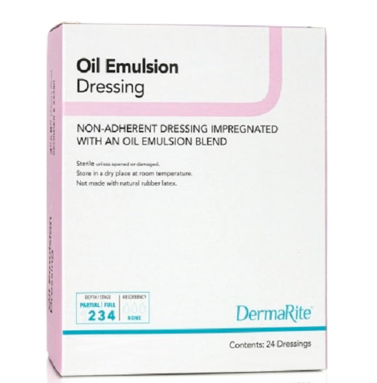 Dermarite Oil Emulsion Wound Dressing - DRESSING, NON-ADHERENT, EMULSION OIL, 3X3 - 22330