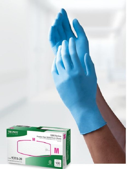 Tronex 9393/9394 Series Nitrile Chemo Exam Gloves - GLOVE, EXAM, NITRILE, CHEMO, PF, LF, BLUE, SM - 9394-10