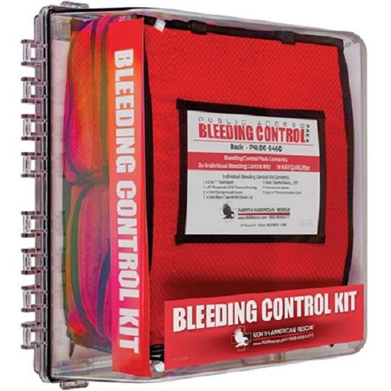 North American Rescue Public Access Bleeding Control Stations - Basic Public Access Bleeding Control Nylon Wall Station with 8 Sets of C-A-T Tourniquets, Gauze, Gloves, Trauma Shears, Markers, Blankets, Instructions, 1 NAR Responder QuikLitter - 80-0474