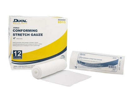 Dukal Basic Care Conforming Stretch (Gauze) - STRETCH, BASIC, CONFORMING, DK, 4", STERILE - 8515