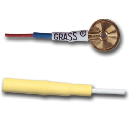 Natus GRASS Gold Cup Electrodes - Reusable Electrodes, 10 mm Gold with 2 mm Hole, 60" - FH-E5GH-60