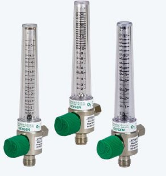 Precision Medical Chrome Flowmeters - Pediatric Flowmeter, Oxygen, Chemetron Adapter, 0-1 LPM - 4MFA1006