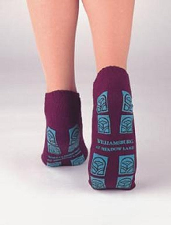 Principle Business Reusable TredMates Ankle-Length Socks - Tread Mates Slipper Sock, Adult, Gray, Size XL - 3810