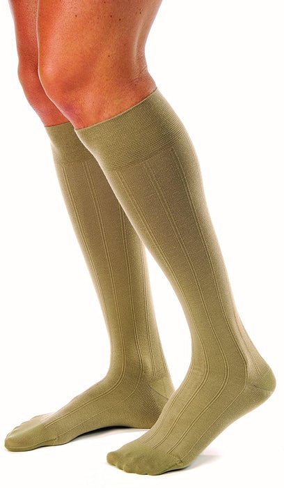 Jobst Knee-High Compression Sports Socks - STCKNG, MEN, KNEE 20-30, CLOSE TOE, KHAKI, LG - 113126