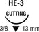 Medtronic USA Premium Reverse Cutting Absorbable Suture - Plain Gut Absorbable Suture, Reverse Cutting, 3/8 Circle, HE-3, 13mm, 18" L, Size 5-0 - G-1772-K