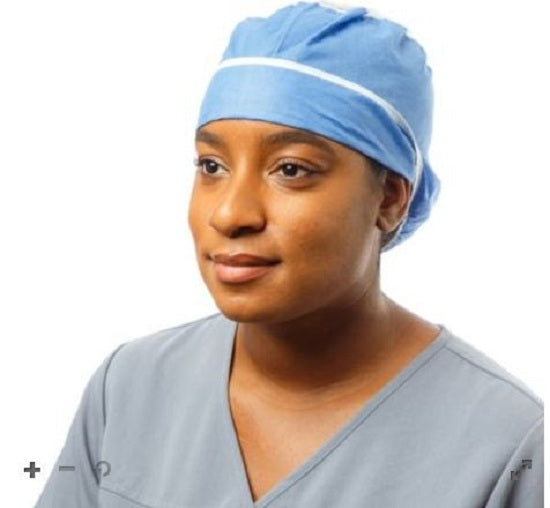 Cardinal Health Extended Surgical Caps - CAP, SURGEON, EXTEND, W/TIES, DK BLUE, XLG - 4360