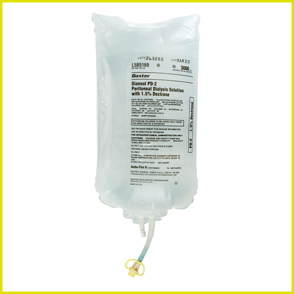 Baxter Healthcare DIANEAL PD Solutions - SOLUTION, DIANEAL, PD-2, 1.5% DEX, 3L/3L - L5B5169