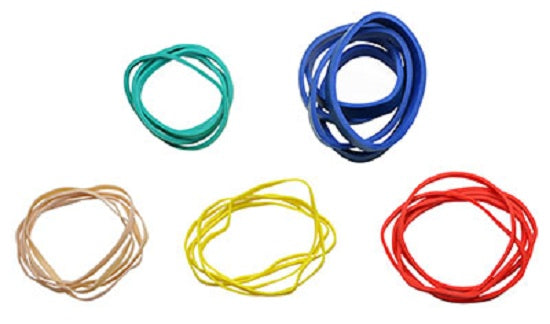 Fabrication Enterprises Inc Hand Exerciser Bands - RUBBER BANDS, LTX FREE, 25, 5EA COLOR - 10-1855