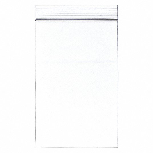 Grainger Standard Reclosable Poly Bags with Zip Closure - Standard Reclosable Clear Poly Bags with Zip Closure, 2 Mil Thick, 6" x 4" - 5ZW33