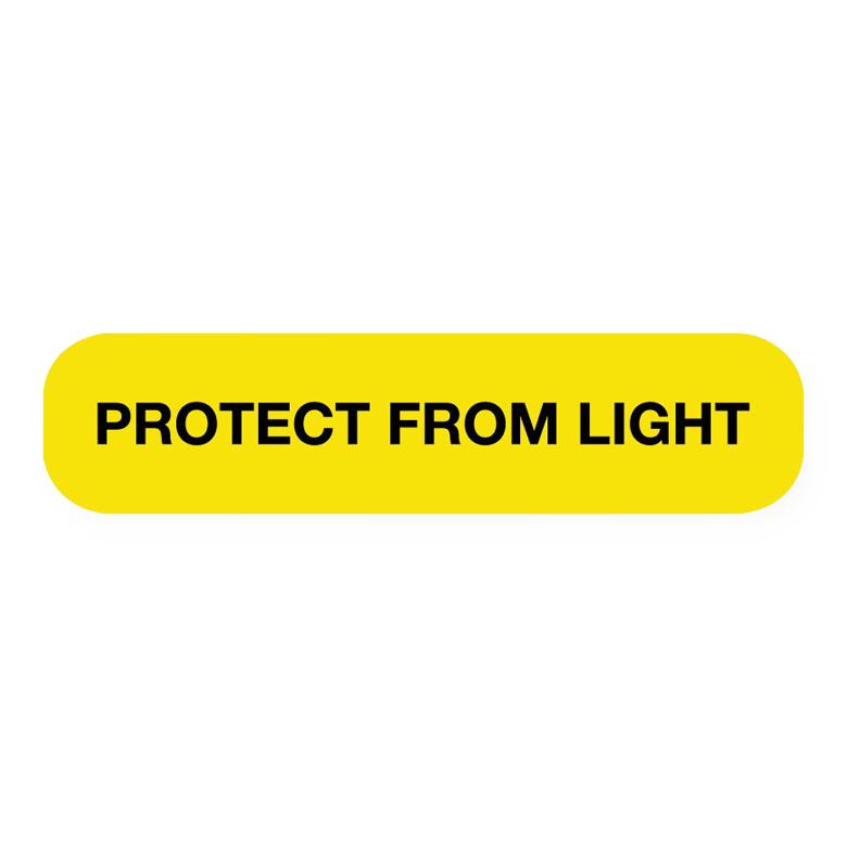 United Ad Label Medication Instruction Labels - PROTECT FROM LIGHT Labels, Yellow, 1-5/8" x 3/8", 1000/Roll - ULRXA1263