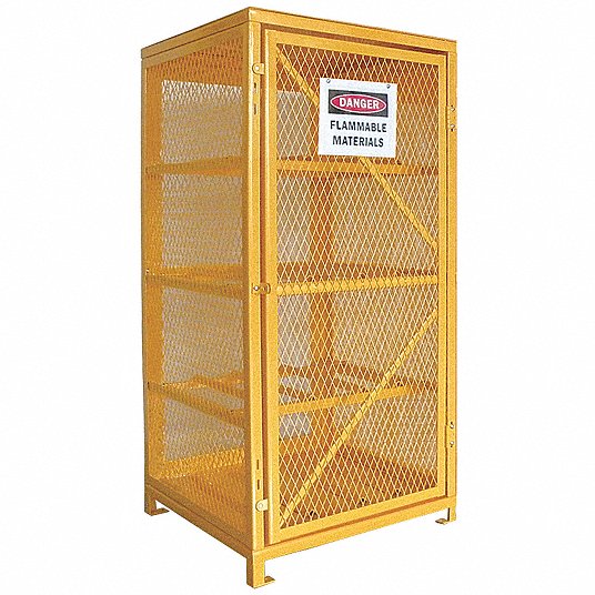 Grainger Grainger Horizontal Storage Cylinder Cab - Horizontal Storage Cabinet, 65" x 31" x 30", Unassembled, Yellow - 5CHL1