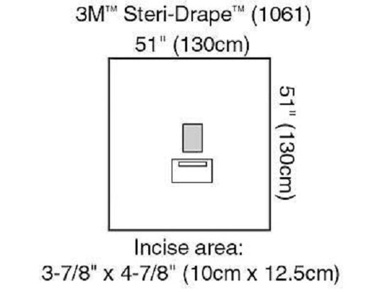 3M Steri-Drape Medium Drape with Incise Film and Pouch - DRAPE, STERIDRAPE, INCISE FILM, MEDIUM - 1061