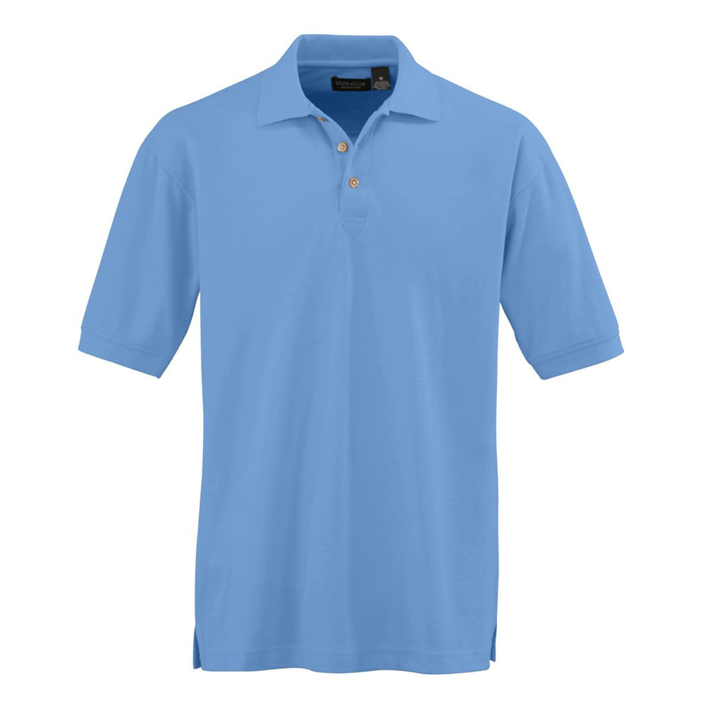 Ultraclub Men's Whisper Pique Polo - Men's Whisper Pique Polo Shirt, 60% Cotton/40% Polyester, Cornflower, Size 5XL - 8540CFL5XL