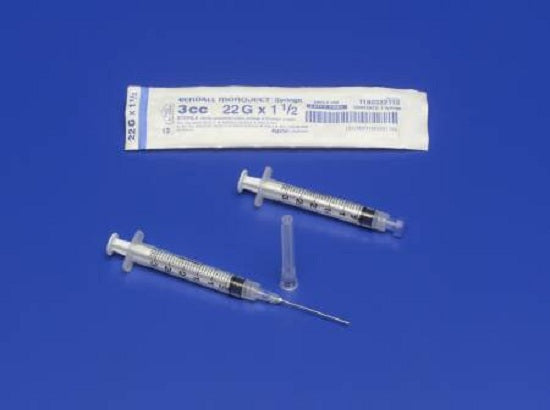 Cardinal Health Monoject 3 mL Syringe with Hypodermic Needle - SYRINGE, 3ML, WITH NEEDLE, 25GX1 1/4" - 1180325114