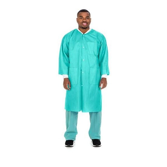 Cardinal Health Premium Knee-Length Lab Coats - Lab Coat, Knee Length, Teal, Size L - C3660TEL