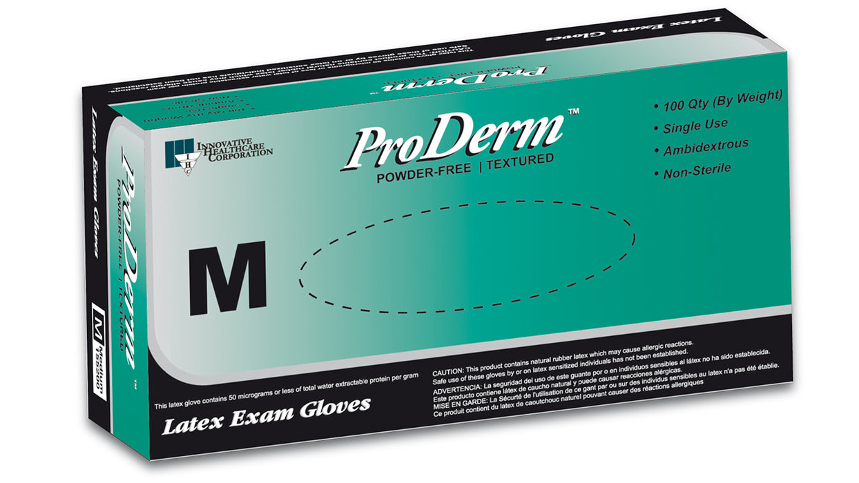 Innvative Healthcare ProDerm PF Non-Sterile Latex Exam Gloves - GLOVE, LATEX, PF, SM, PRODERM - 155100