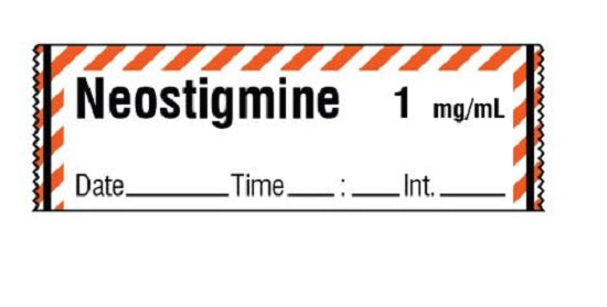 Shamrock Scientific Medication / Drug Labels - Anesthesia Drug Label for Syringe Identification, Neostigmine, 1/2" x 500", Green - SA-2311-DTI