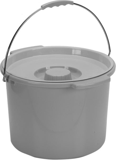 Drive Medical Commode Bucket with Metal Handle and Cover - DBF-SEE MZI111081, BUCKET, COMMODE, 12QT - 11108