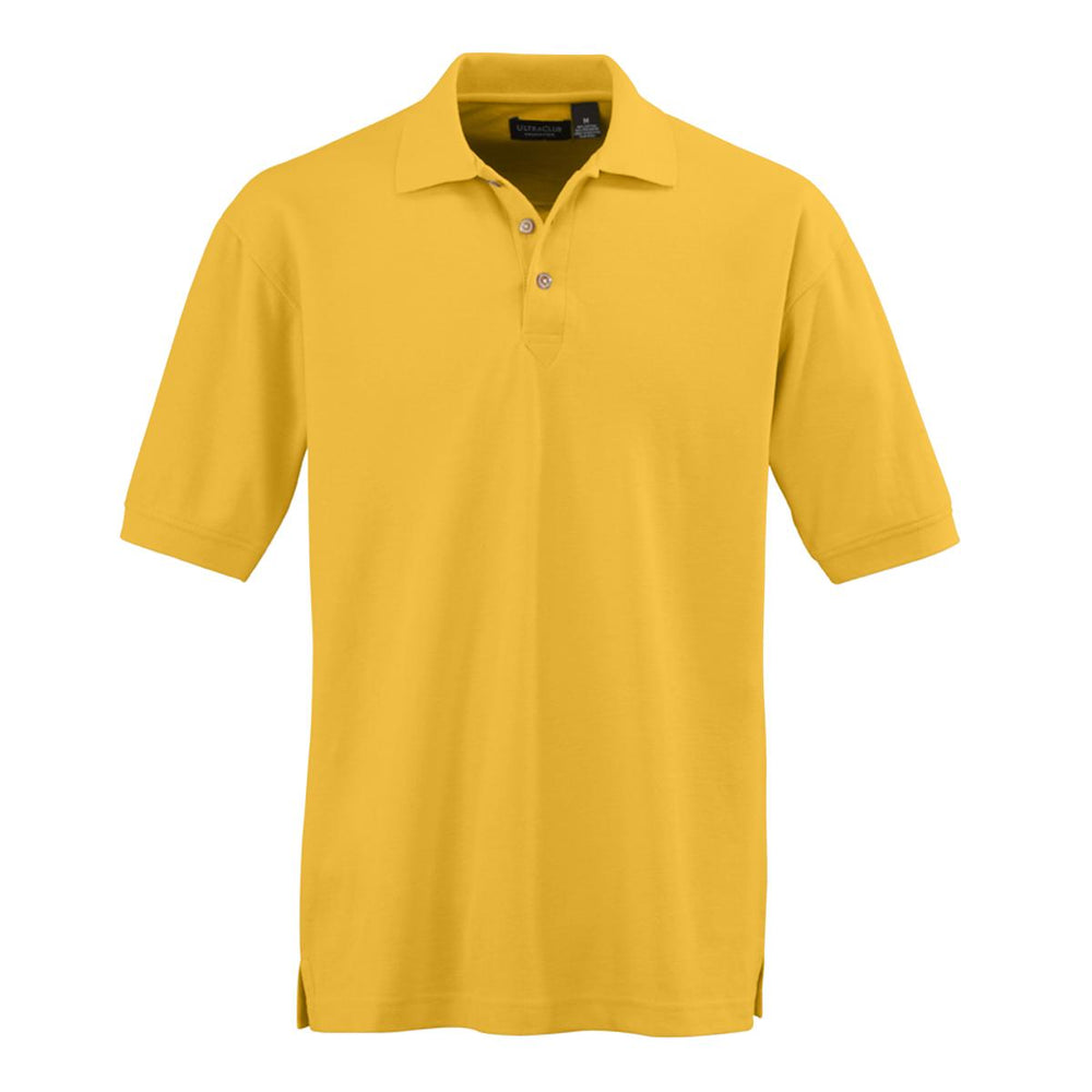 Ultraclub Men's Whisper Pique Polo - Men's Whisper Pique Polo Shirt, 60% Cotton/40% Polyester, Yellow, Size 4XL - 8540YLW4XL