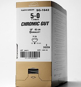 Medtronic Undyed Mild Chromic Gut Sut - Chromic Gut Suture, Mild, 6/0, 18", Undyed, HE-1 - G3790K