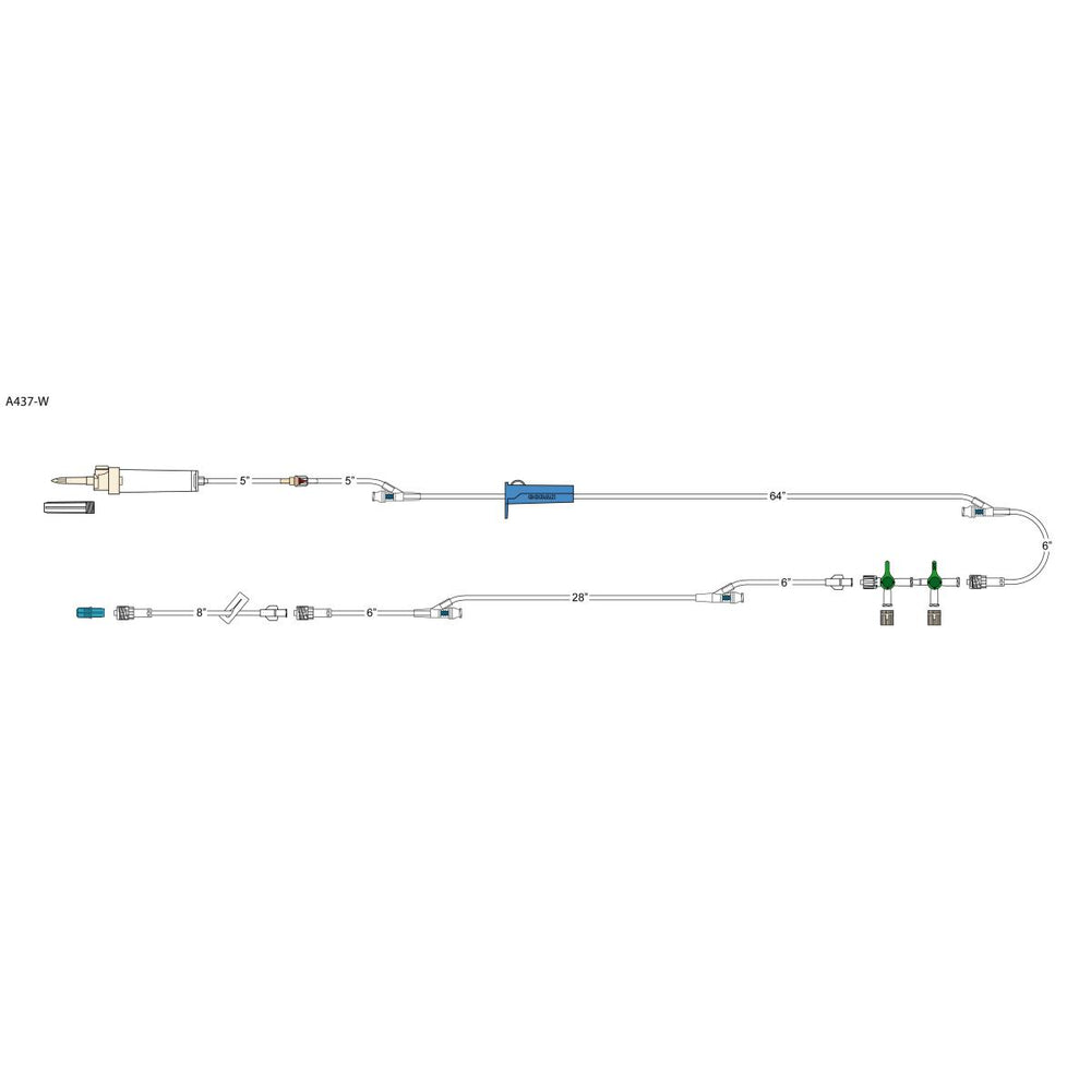 Codan US Corp IV Administration Sets - IV Administration Anesthesia Set, 10 Drop - C404-W