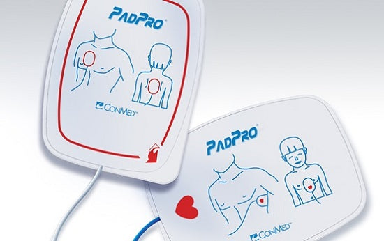 Conmed Multifunction Electrodes - PadPro Defibrillation Electrode, Adult, Radiotransparent Pads with Large Posterior Pad, Anderson Connector - 2001-EPS