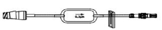 ICU Medical Small Bore Extension Set - Small Bore Extension Set with Microcline, 0.2 Micron Filter, Clamp, Rotating Luer, Clear, 7" - MC33335