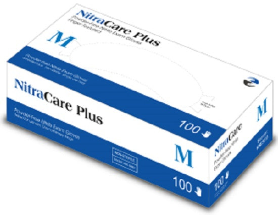 Medgluv Inc NitraCare Nitrile Exam Gloves - GLOVE, EXAM, PF NITRILE, 3.5 MIL, NS, SM - MNE5052