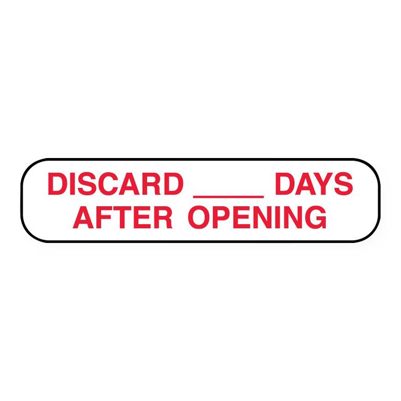 United Ad Label Medication Instruction Labels - DISCARD _____ DAYS AFTER OPENING Labels, White, 1-5/8" x 3/8", 1000/Roll - ULRXA1502