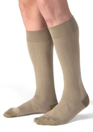 Jobst Knee-High Compression Sports Socks - STCKNG, MEN, KNEE 20-30, CLOSE TOE, KHAKI, LG - 113127