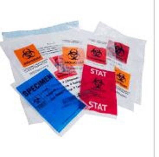 S2S Global Specimen Bags - DBD-BAG, SPECIMEN, BIOHAZARD, ORANGE / BLACK, - 5200