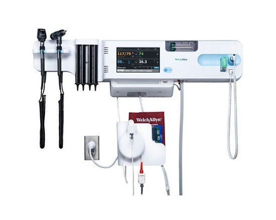 Welch-Allyn Wireless Connex Wall System - Connex Wireless Integrated Wall System with BP Cuff, Nellcor SpO2, Braun ThermoScan PRO 6000 Thermometry, MacroView Otoscope and PanOptic Ophthalmoscope - 85NXVEP-B