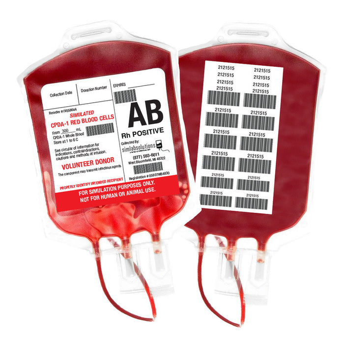 Diamedical Usa Equipment LLC Prefilled Simulated Blood Bags for Educational Use - 450 mL Prefilled Simulated Blood Bag for Educational Use Only, AB+ - IV058644