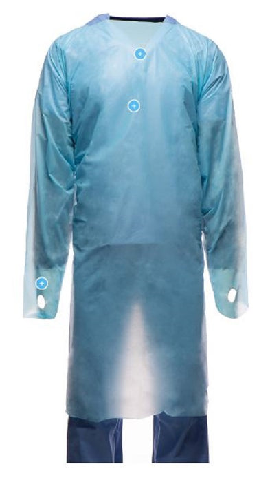 Tronex Company Fluid-Impervious Over-The-Head Gowns - MBO-GOWN, OVER HEAD, PROCEDURE, BLUE, ADULT - 6011C25