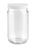 Straight-Sided Glass Jars, 32 oz., White Plastic Lid