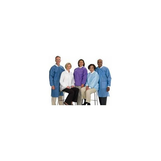 Cardinal Health Premium Knee-Length Lab Coats - Lab Coat, Knee Length, Disposable, Sky Blue, Size L - C3660SBL