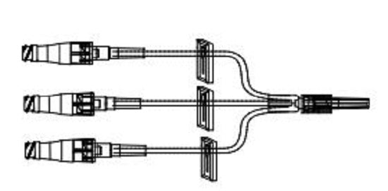 ICU Medical Smallbore Trifuse Extension Sets - Small Bore Trifuse Extension Set with 3 Clamps, 4" - A1065