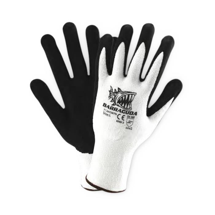 West Chester Barracuda White HPPE Nitrile Gloves - HPPE Shell Glove, Black Foam, Size S - 713HGWFN/S