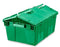 Tote with Attached Lid, Green, 19.9" x 14.2" x 8.4"