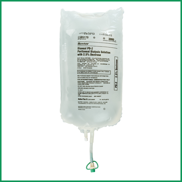 Baxter Healthcare DIANEAL PD Solutions - SOLUTION, DIANEAL, PD-2, 2.5% DEX, 3L/3L - L5B5179