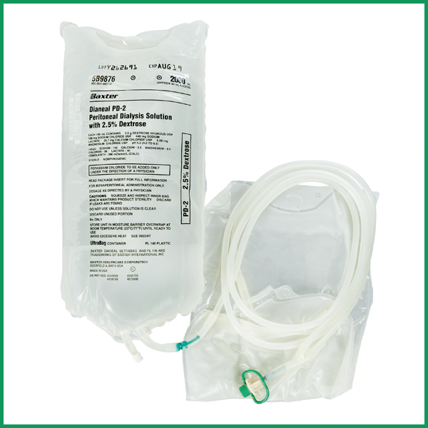 Baxter Healthcare DIANEAL PD Solutions - SOLUTION, DIANEAL PD-2, DEX 2.5%, 2000C - 5B9876