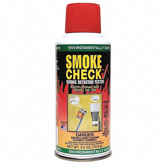 Grainger Aerosol Smoke Detector Tester - TESTER, SMOKE DECTECTOR, 2.5OZ, AEROSOL - 8XZH8