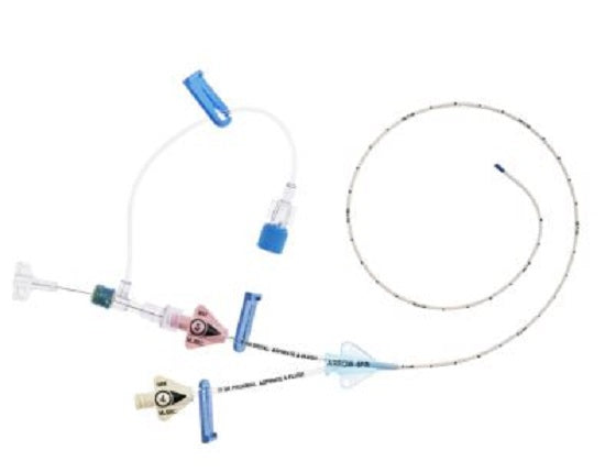 Teleflex Medical 2-Lumen CV Catheterization Kit - Arrow PICC Set with 2-Lumen Indwelling Catheter, 5 Fr x 55 cm and 2 Spring-Wire Guides, 45 cm L and 80 cm L, with Straight Soft Tips, and Introducer Needle, 7 cm L - PR-35552-HPSM